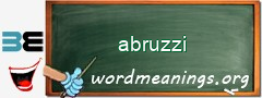 WordMeaning blackboard for abruzzi